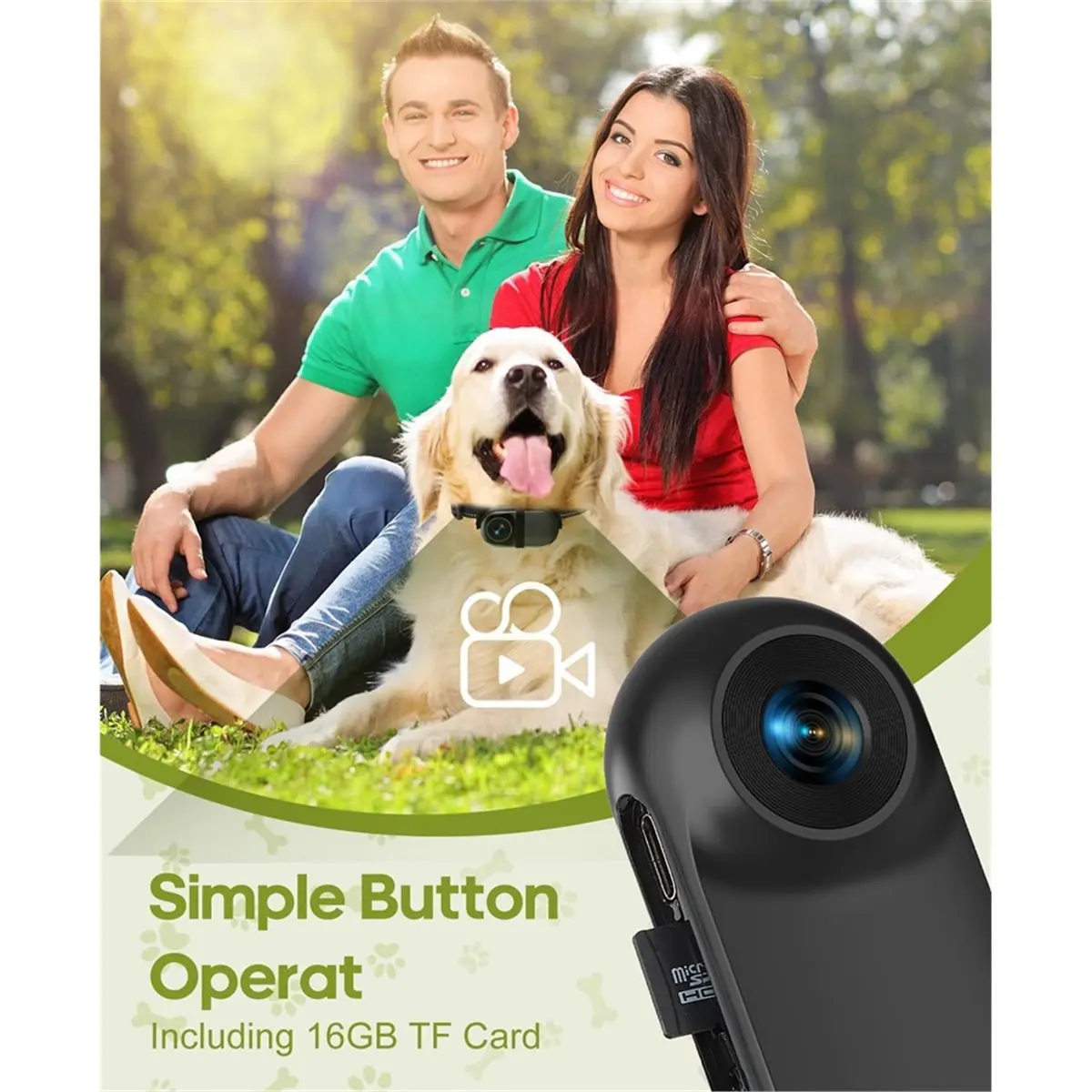 Cat Camera Collar with Video Recording,with 16G SD Card 1080p HD Mini Action Sport Cam,All Activities Pet Supplies/Stuff