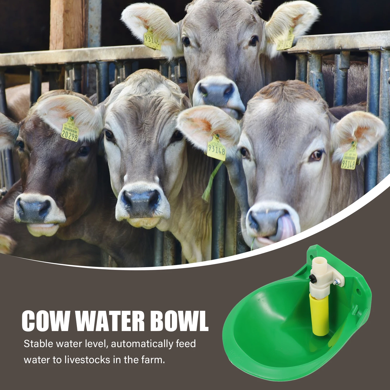 

Plastic Automatic Livestock Drinking Bowl for Cow Sheep Pig Goat Fine Polishing Safety Design Water Fountain Feeder Green Easy