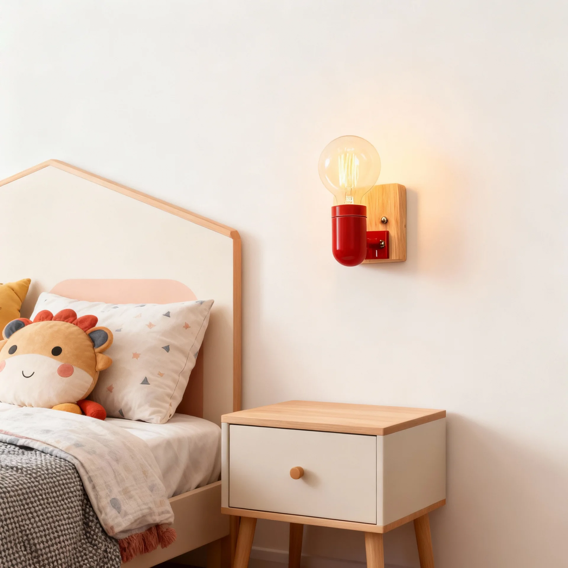 غرفة الأطفال خشب متين اللون السيراميك الجدار مصباح غرفة نوم السرير مصباح للزينة الممر مدخل شرفة وحدة إضاءة LED جداريّة مصباح #6