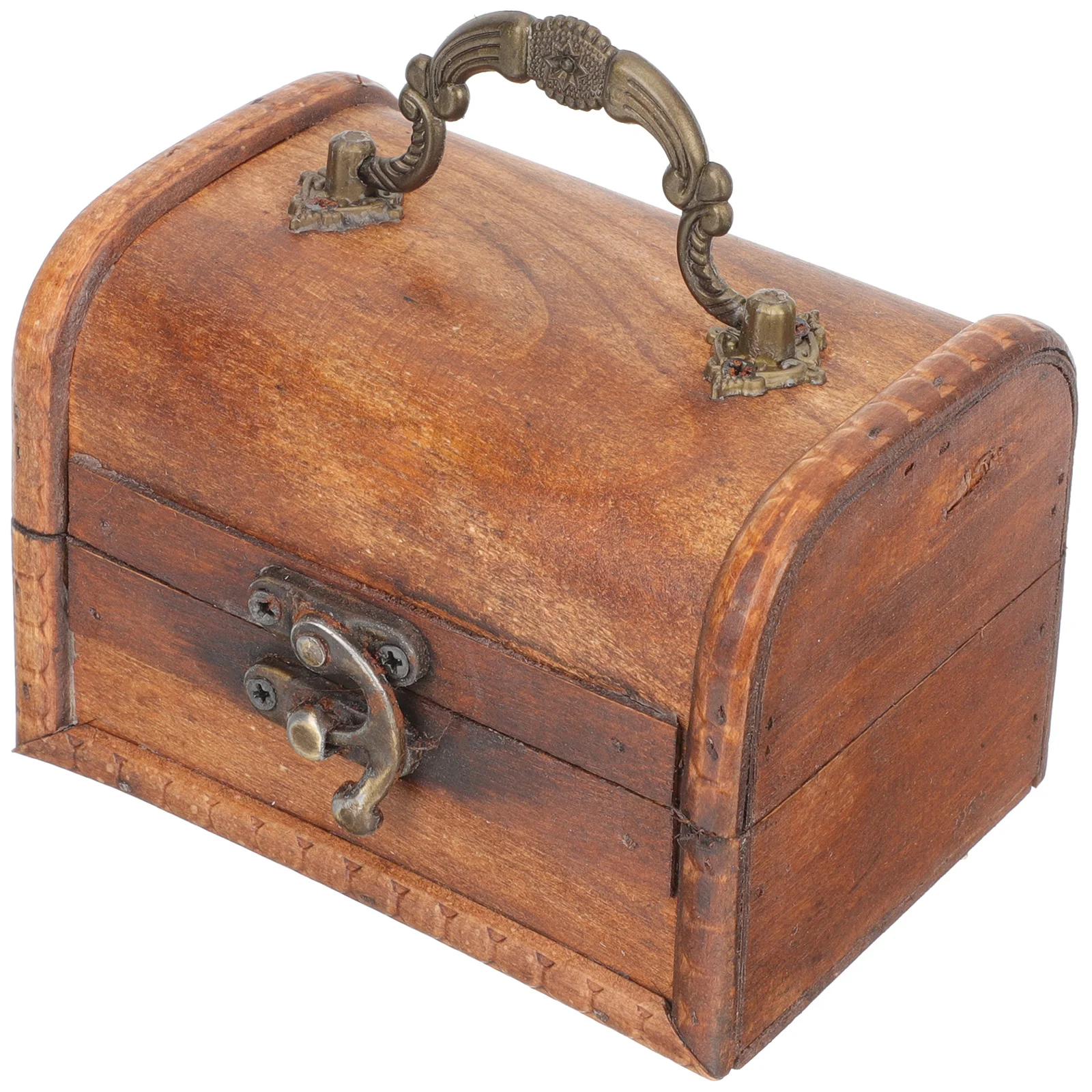 

Retro Wooden Jewelry Box Portable Organizer Sturdy Structure Long Time Use Vintage Design Lightweight Travel