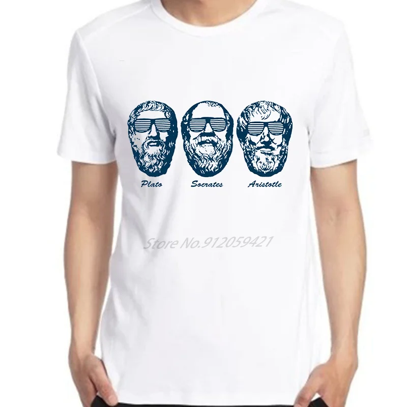 Socrates Plato Aristotle Philosophers Geek Classic Graphic T Shirts Short Sleeve t-shirts Summer Streetwear Mens Clothes