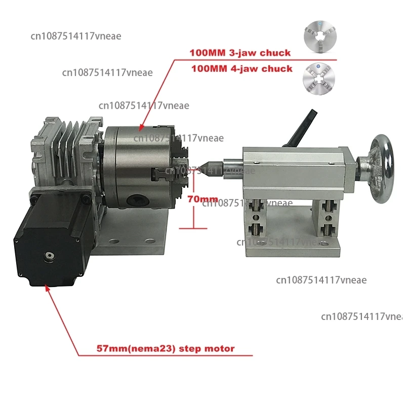 Rotary Axis Tailstock 4th Axis with 80mm 4-Jaw Chuck for Wood Metal CNC Router Milling Machine CNC 3040 6040 6090 8060