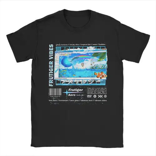 Frutiger Aero colección de moda Frutiger Vibes camisetas para hombres camisetas divertidas camiseta de manga corta con cuello redondo ropa 100% de algodón