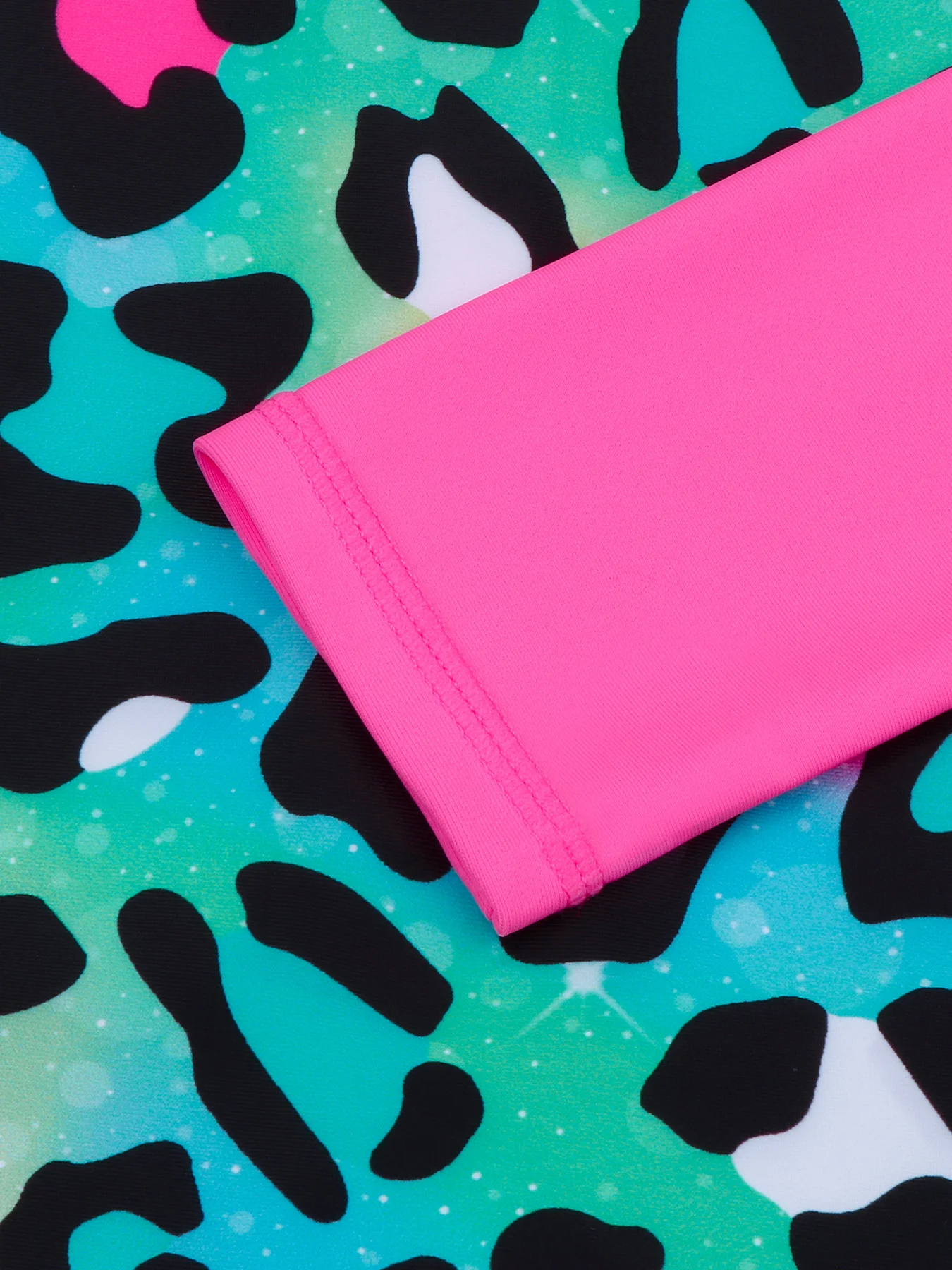 الفتيات طويلة الأكمام ليوبارد ملابس الصيف شاطئ ثوب السباحة قطعة واحدة ملابس السباحة السباحة ازياء الأطفال بيكيني قطع القاع جديد