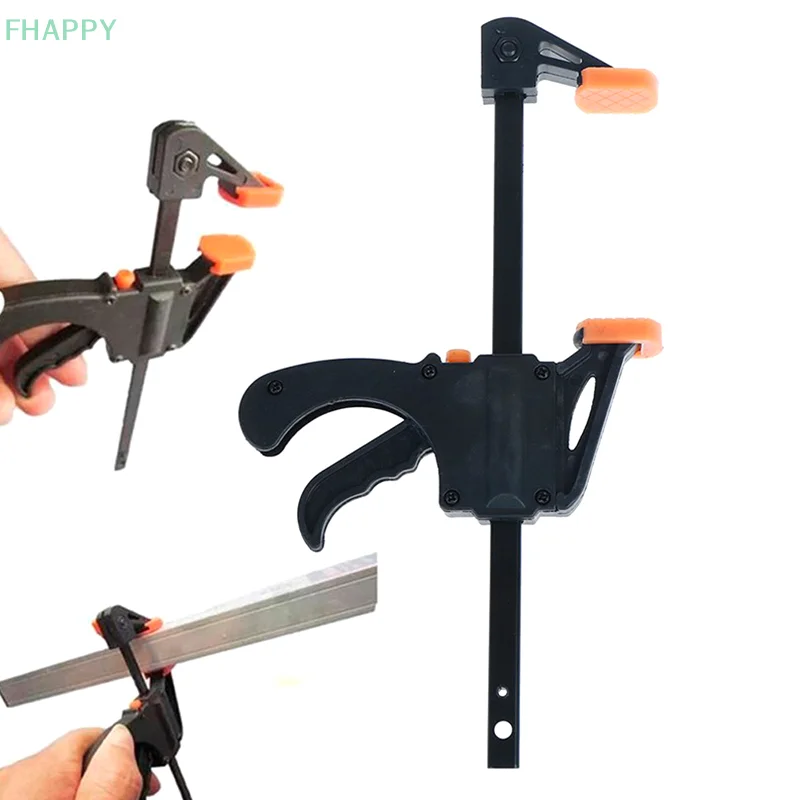 Clip fijo de 4 pulgadas, barra de carpintería, abrazadera F, agarre de liberación de trinquete, herramienta de carpintero manual DIY, abrazadera para proyectos de pegado