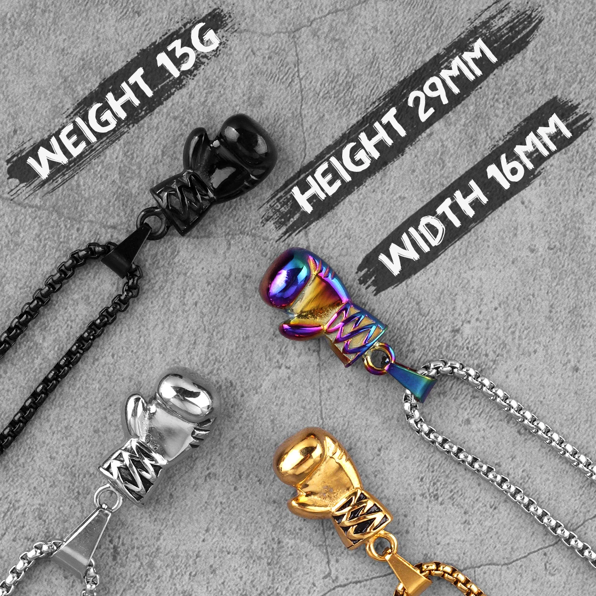 Boxing Gloves Boxer Men Necklaces Pendants Chain Punk Trendy for Boyfriend Stainless Steel Jewelry Creativity Gift Wholesale