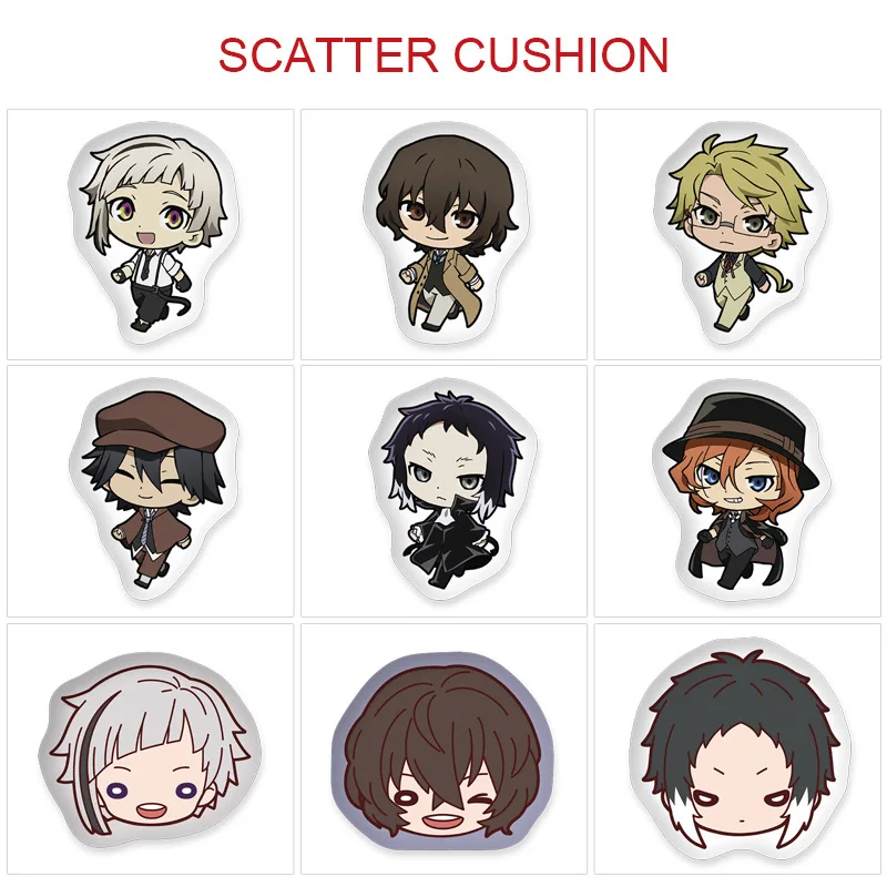 Hot Anime Nakajima Atsushi Dazai Osamu Ryunosuke Akutagawa Nakahara Chuuya Soft Plush Stuffed Pillow Kawaii Kids Gifts