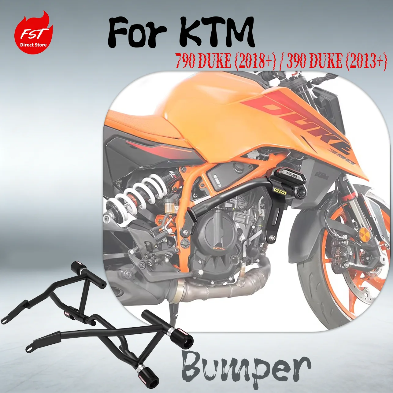 

Engine Guard Crash Bar & Anti-Crash Sliders for KTM 790 DUKE (2018+)/390 DUKE (2013+) Motorcycle Bumper Protector Modified Parts
