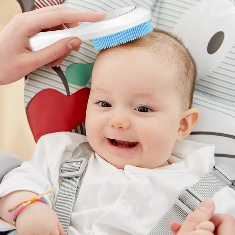 Noworodka Cradle czapki szczotka miękka szczotka do włosów grzebień do włosów lustro podróży stylowy grzebień dla dziecka maluch wanna masażer do głowy