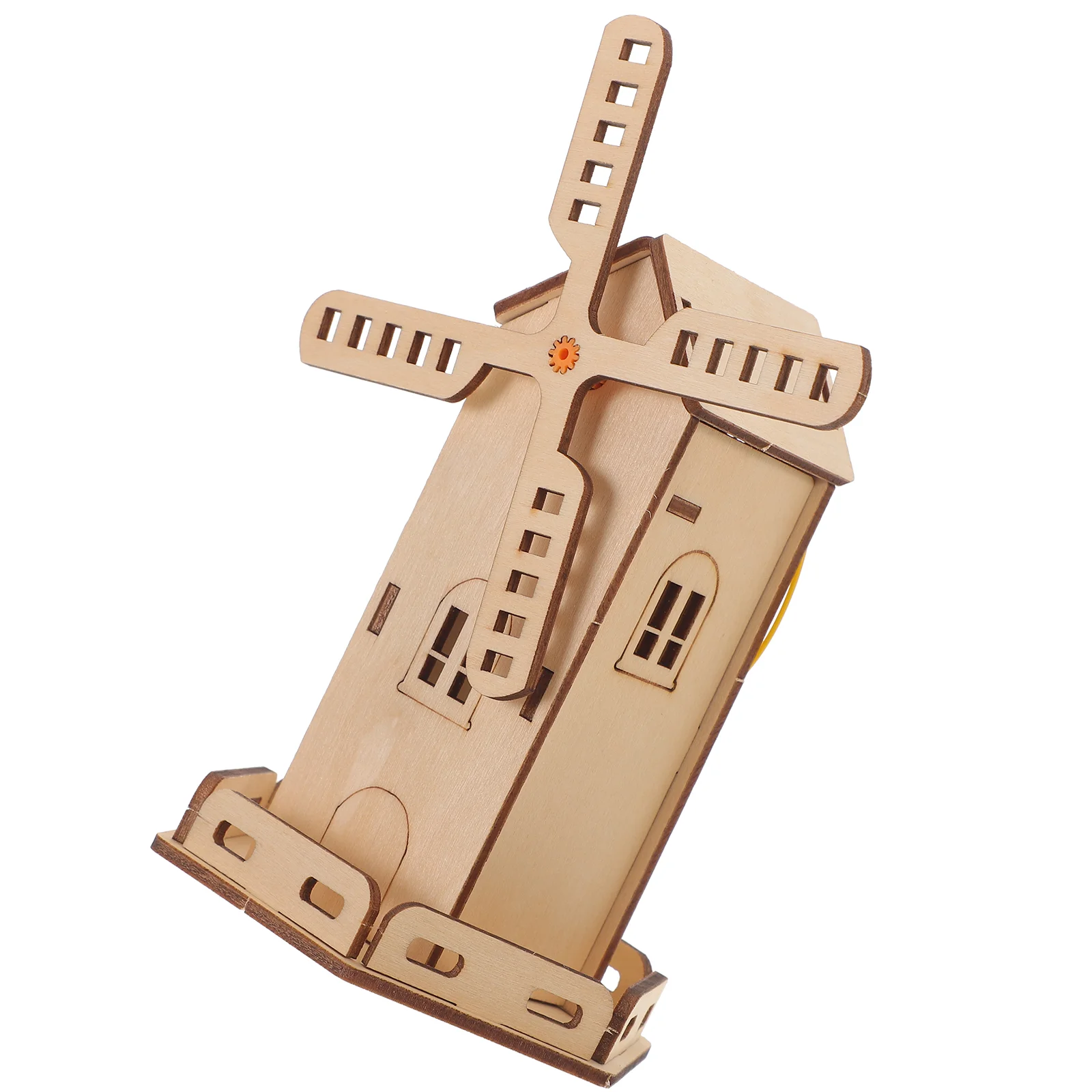 

Solar Windmill Assembly Tiny House Wooden Model Kits Assembled Powered Toy Kids Toys