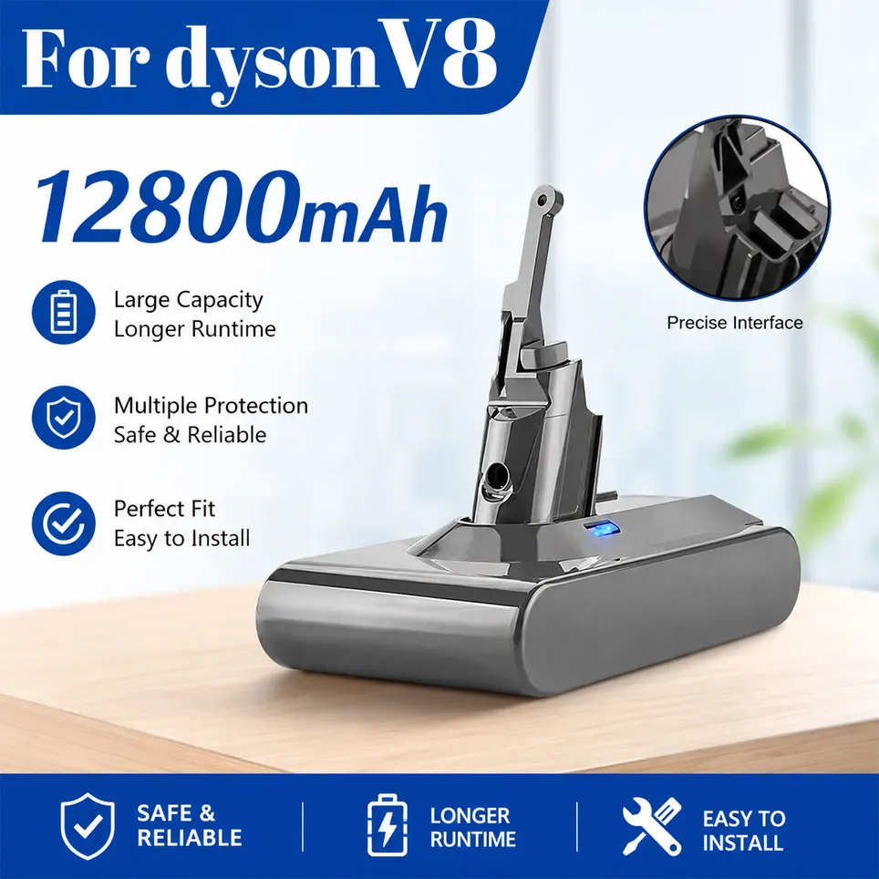 100% NEU 21,6V Li-Ion Ersatzakku für Dyson V8 Absolute SV10 Staubsauger Wiederaufladbare Batterien Lager in Polen Sonderangebot