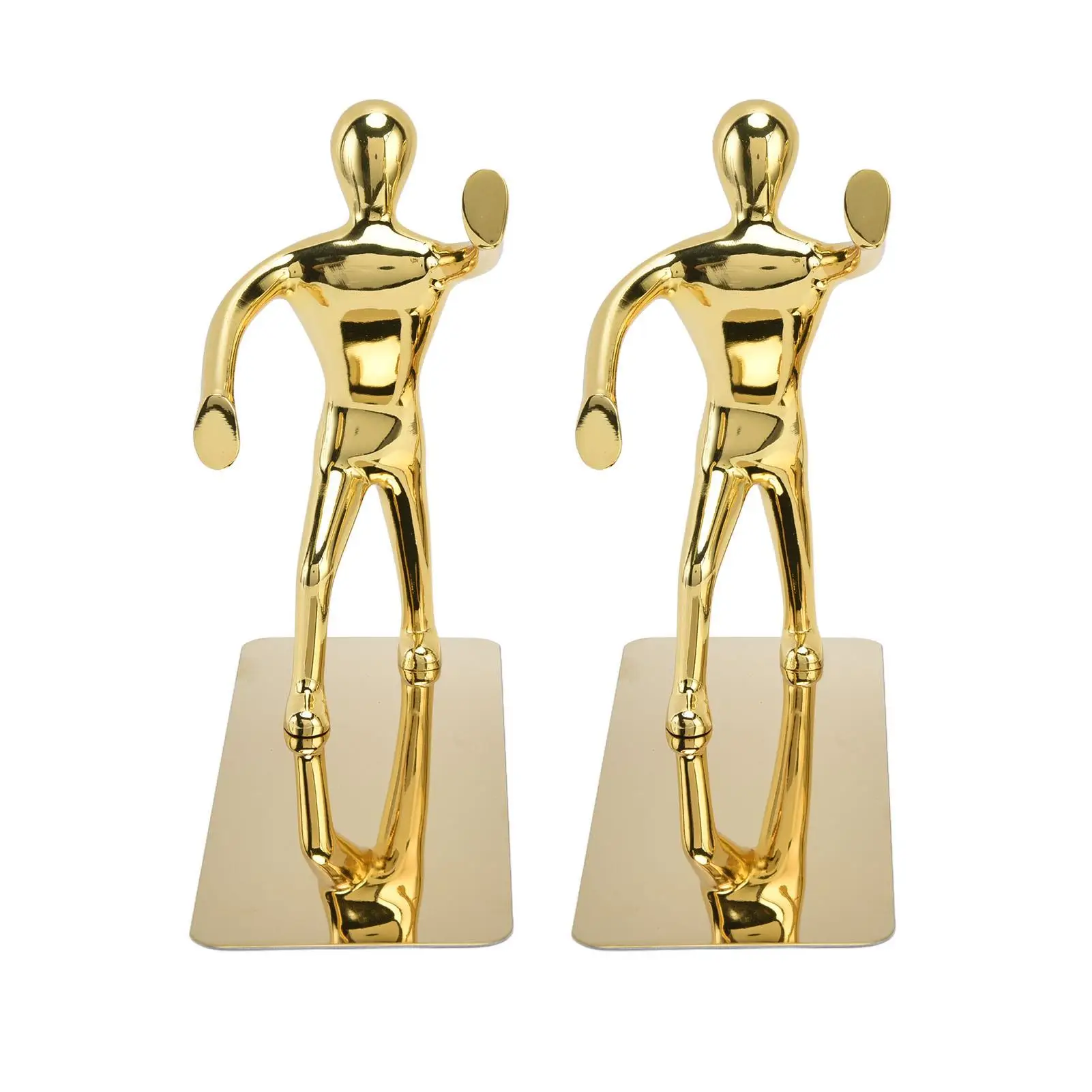 

Gold Stainless Steel Man Bookends Decor for home & for office – Stylish Book Holder Accent