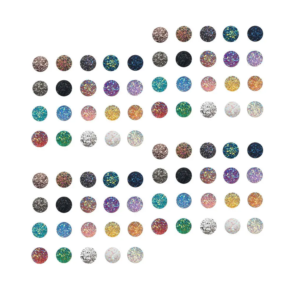

100Pcs Round Resin Rhinestones 12Mm Flat Back DIY Craft Gems for Jewelry Making Pendant Decoration Shiny Iridescent Colors