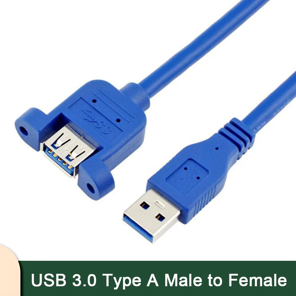 USB 3.0 Type a Male to Female Extension Cable 0.3M-3M with Embedded Nuts for Camera HDD Printer - Various Lengths Available