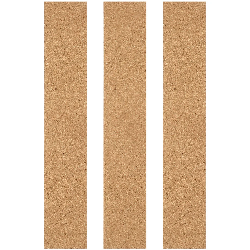 3 Pcs Adhesive Cork Strips Push Pin Frameless Memo Board Note Message Bulletin Wall Tiles Office