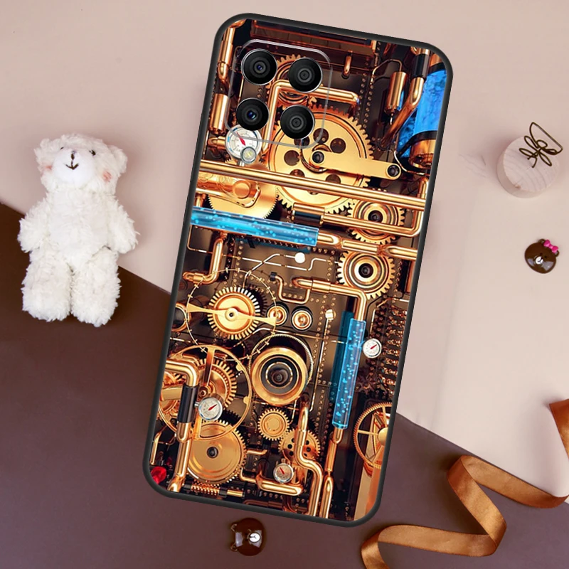 Steampunk Style Gears Levers Engine Case For Samsung Galaxy M11 M12 M13 M14 M20 M21 M23 M31 M32 M33 M51 M52 M53 M54 M31s Cover