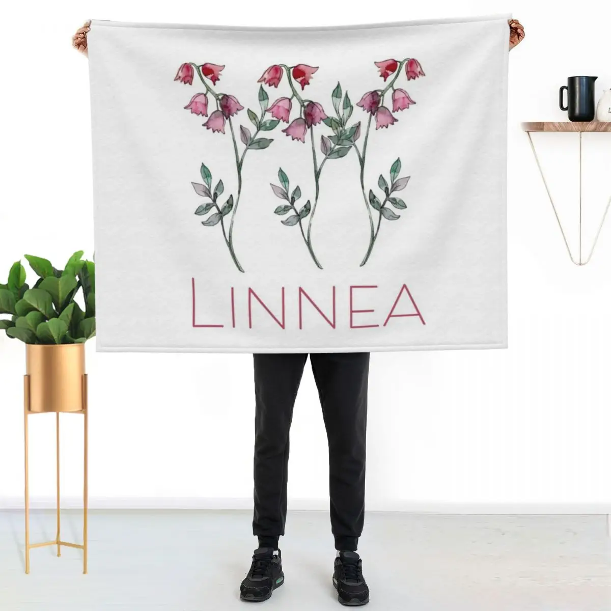 Nordic Wildflower Linnea Twinflower Pretty Pink Flowers floral Throw Blanket Luxury Thicken Sofa Throw Tourist Picnic Blankets