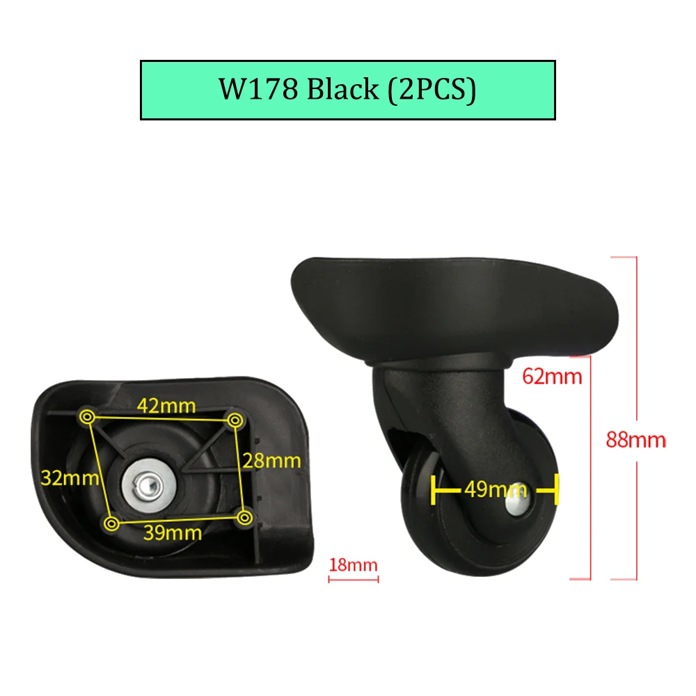 For W178 Trolley Luggage mute wheel Universal Wheels Sliding Casters Replacement Repair Wear-Resistant Pulley