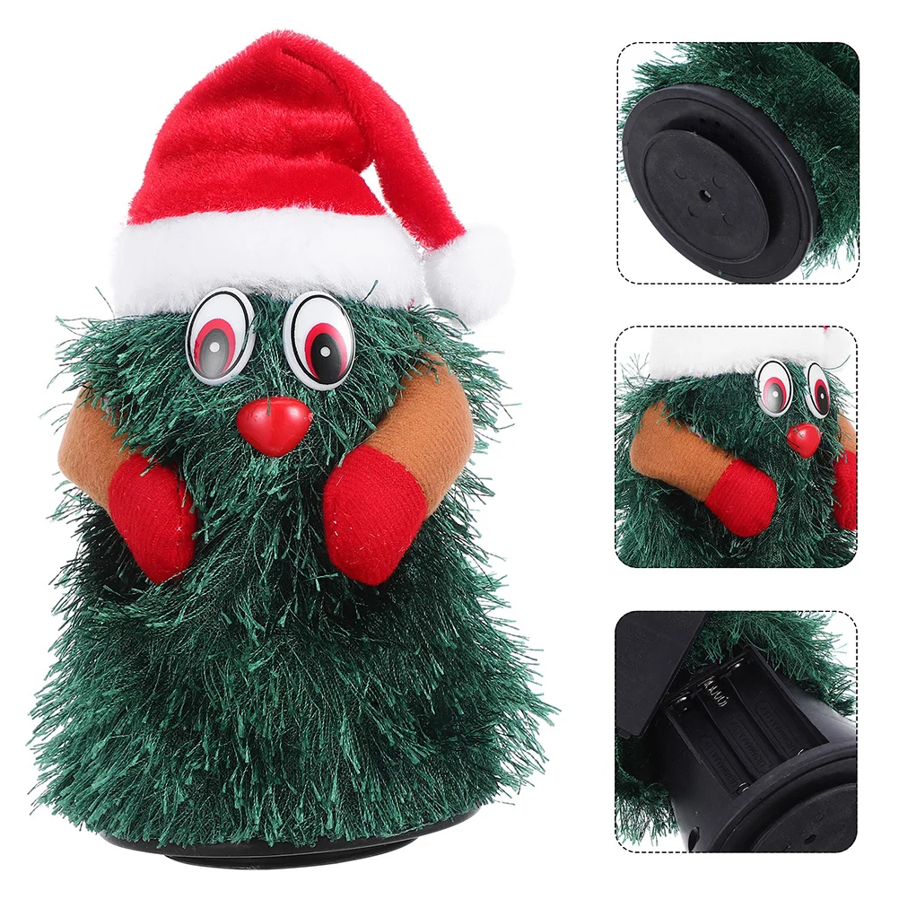 

Tabletop Christmas Tree with Music Electric Rotating Xmas Tree Artificial Holiday Decoration Dancing for Home Party Gift