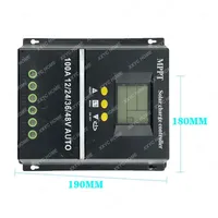100A/80A MPPT/PWM Solar Charge Controller 12V/24V/36V/48V Auto Controller Tools Solar PV Battery Charger with LCD & Dual USB