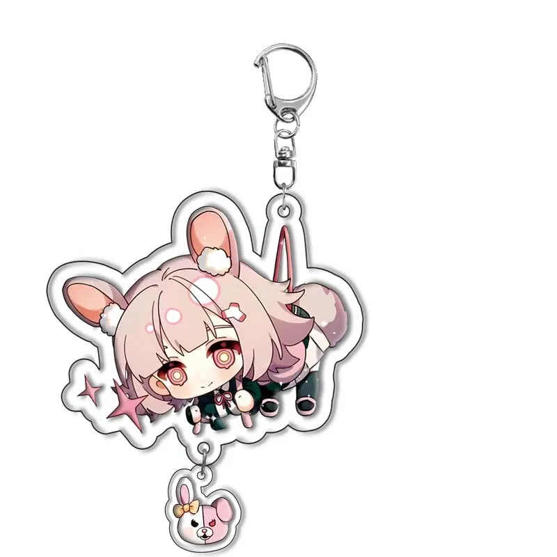 Anime jogo danganronpa v3 chaveiro dangan ronpa acrílico chaveiro acessórios pingente para homens mulheres jóias presente de natal