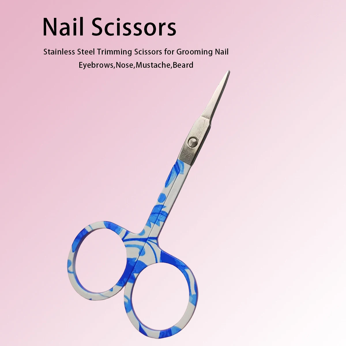 EasyNail 1pcs set Mirror surface Straight Curve Head Professional Cuticle Manicure Pedicure Nails Scissors eyebrow Nose Hair