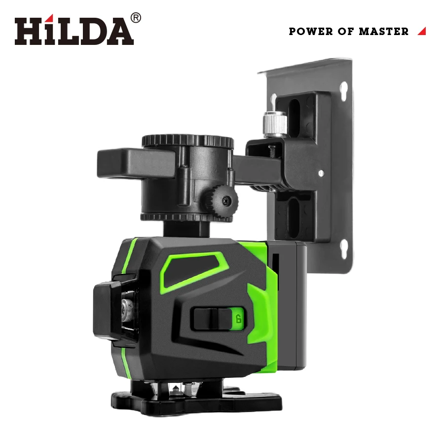 Soporte magnético fuerte para nivel láser 3D de 12 líneas, ajuste de láser de línea de rotación Horizontal y Vertical 360 para interfaz 1/4