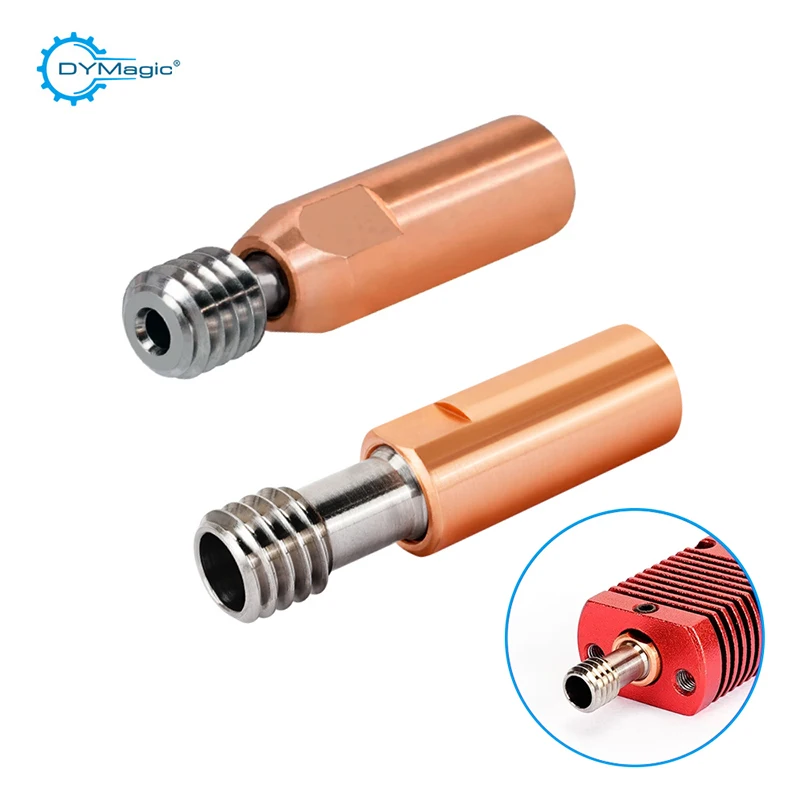 3D Printer 2Pcs Bimetal CR10 Titanium Alloy Heat Break Throat 1.75mm Copper Plating Tube 4.1mm Through For Ender 3 CR-10 Hotend