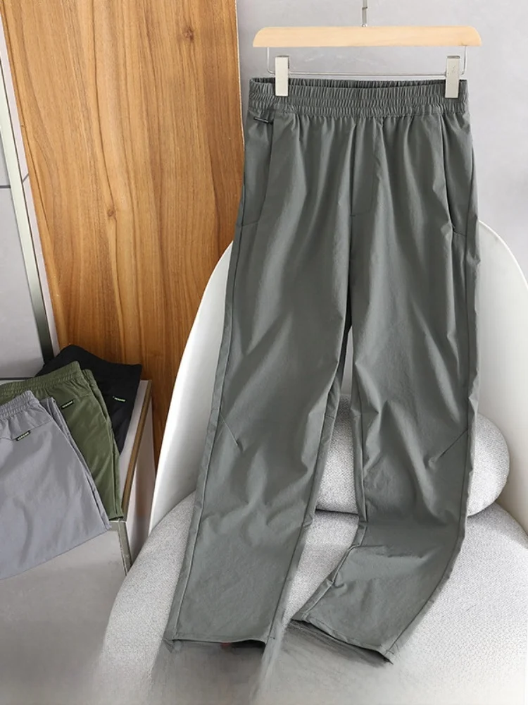 Cooling Lightweight Breathable Men's Outdoor Casual Pants Quick Dry Ice Silk Comfortable Spring Summer Fashionable Straight Leg