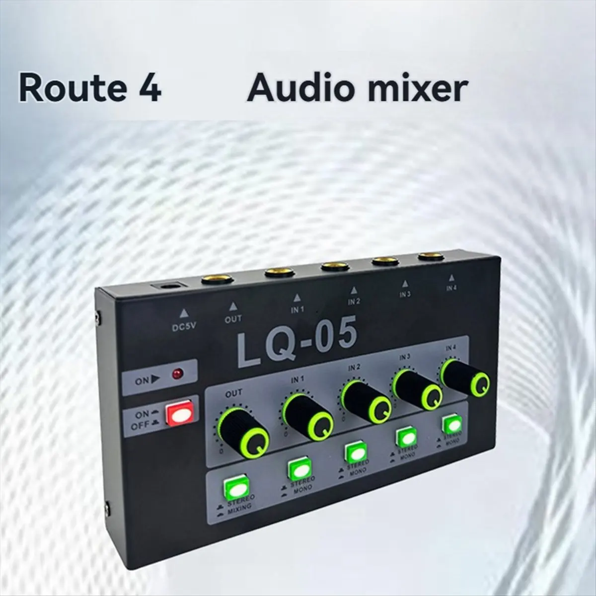 

-05 4-Channel Microphone Mixer, Mini Instrument Amplifier Audio Input Multifunctional Mixing Effect Device US Plug