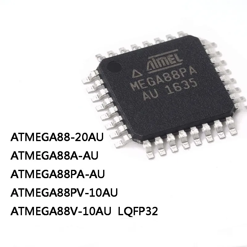 2Pcs New ATMEGA88-20AU ATMEGA88A AU ATMEGA88PA AU ATMEGA88PV 10AU ATMEGRA88V 10AU LQFP32 IC Chip In Stock Wholese