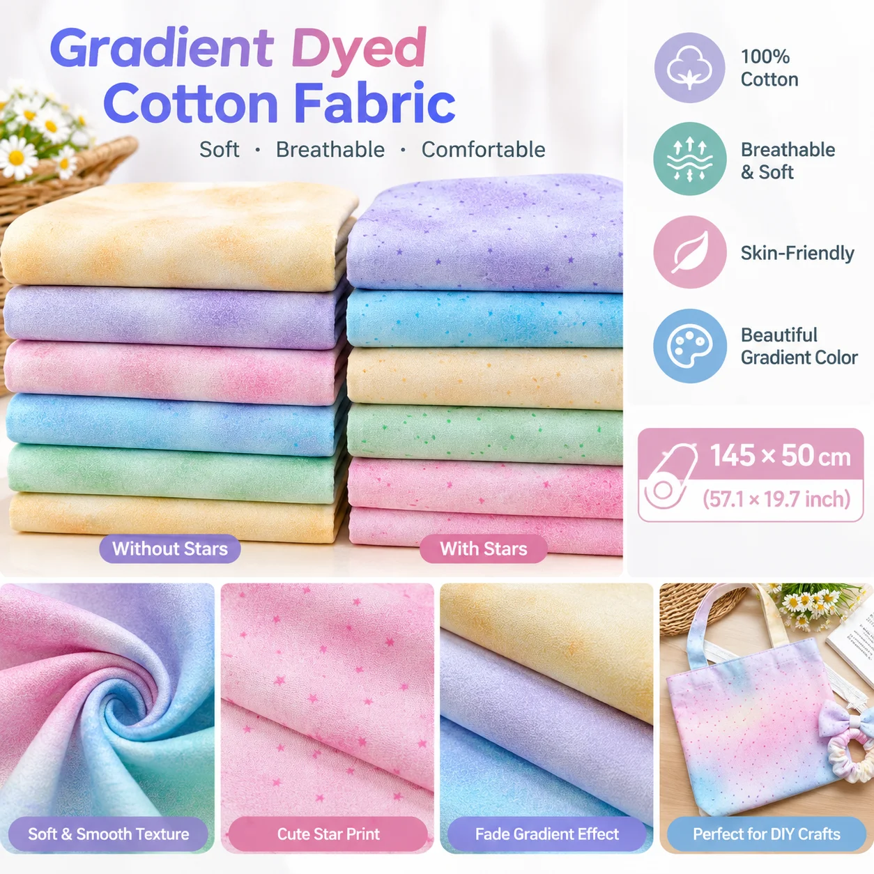 Sewing In Textile - 1pc Pre Cut 100% Cotton Fabric