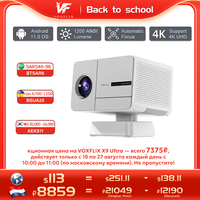 VOXFLIX X9 Ultra Projector 1200 ANSI Full HD 1080P Projector Support 4K Android 11.0 Home WIFI6 Autofocus Auto-keystone Beamer