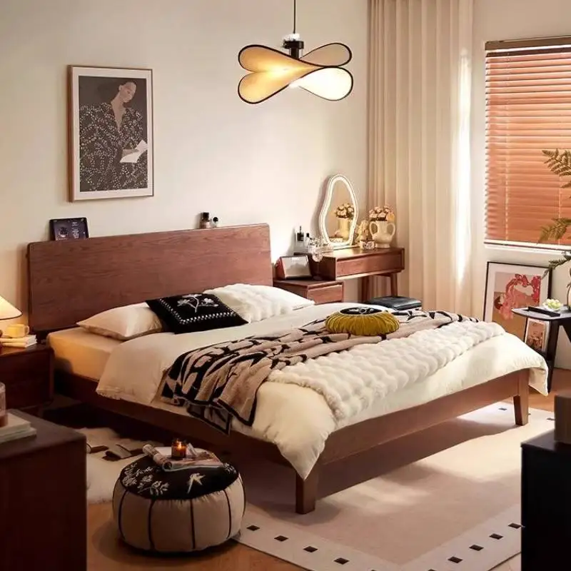 

Floor Hard Bedrooms Luxury Bed Queen Size Adults Couples Solid Luxury Bed Frame Platform Wooden Camas De Dormitorio Furniture