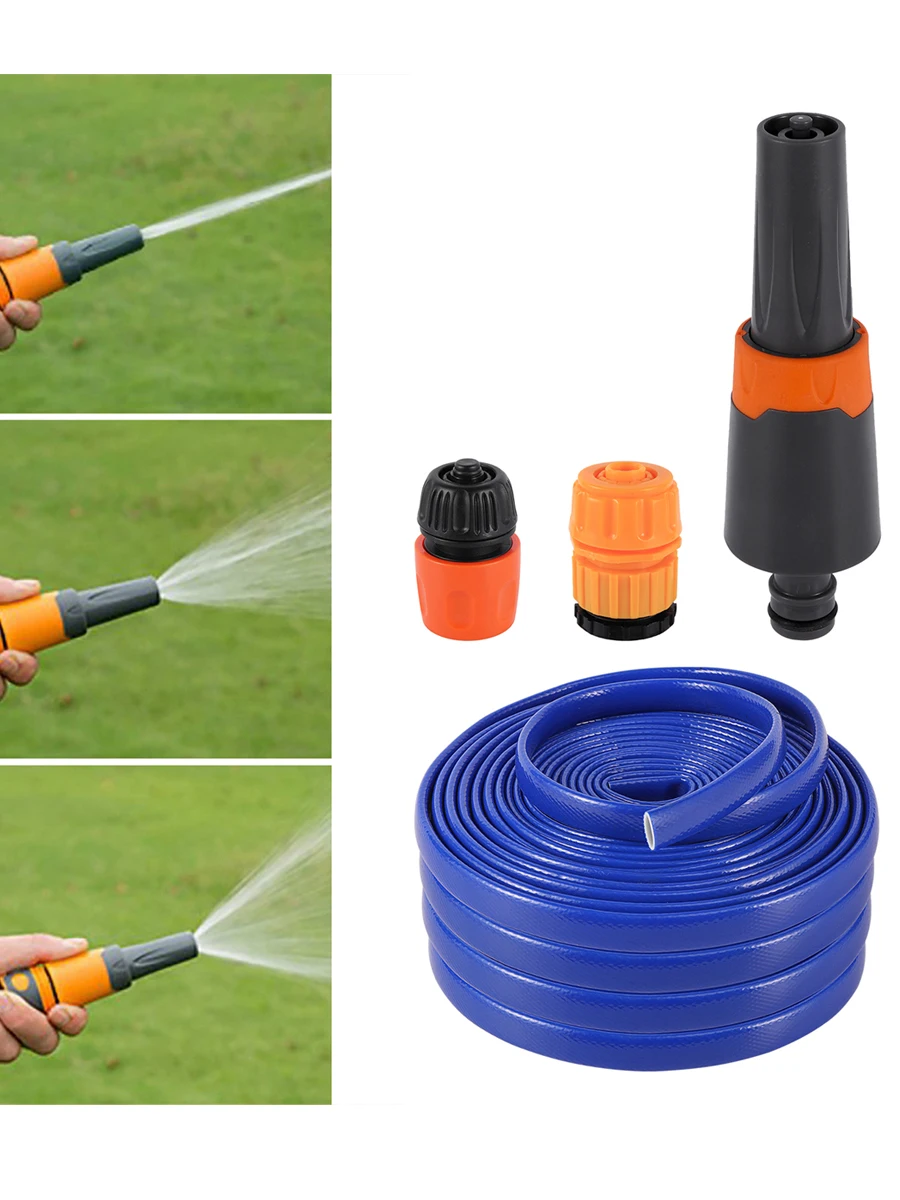 

5m 10m 8-Modes ABS Coated Direct Spray Water Gun Kit 16mmRotating Adjustable Nozzle Spray Gun Car Washing Plants Irrigating 1Set