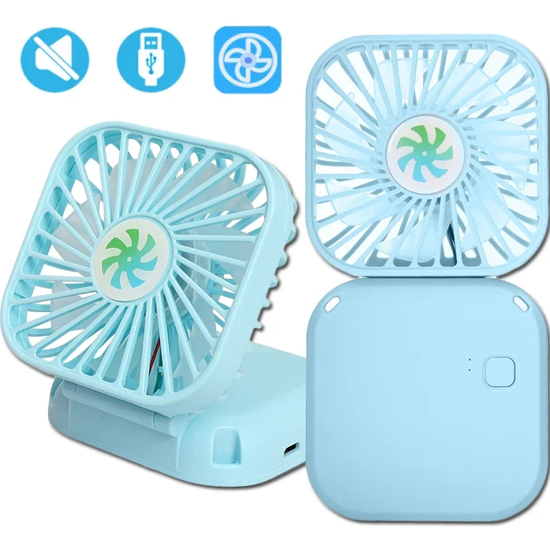 Portable USB Rechargeable Fan Mini Air Cooler Office Home Outdoor Hanging Neck Fan Summer Cool Handheld Desktop Adjustable Fan