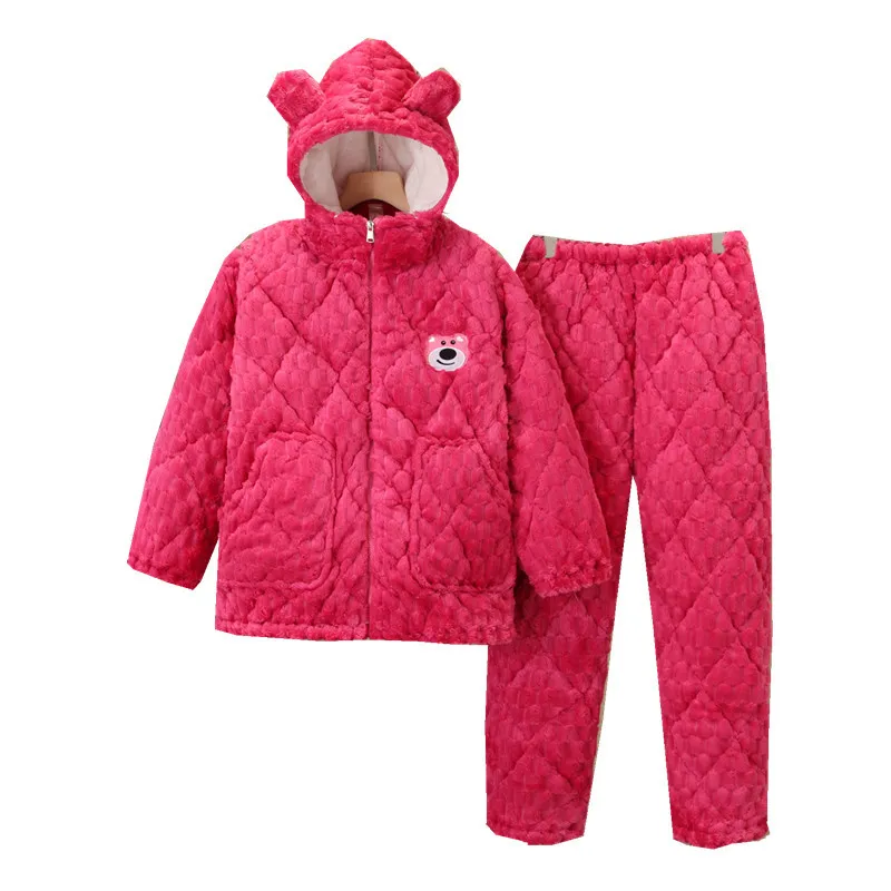 

hooded pajamas women's winter thickened padded cotton thick loungewear outer wear pjamas for women pijamas de mujer