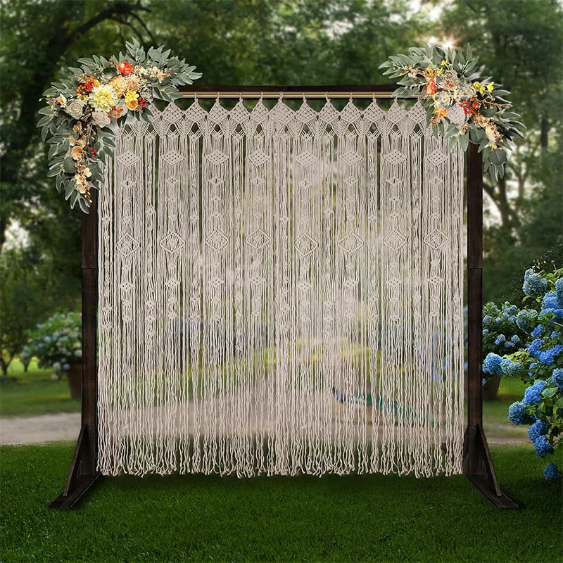 

Hand-woven Macrame Tapestry Door Curtain Bohemia Wall Hanging Doorway Boho Curtain For Wedding Arch Bedroom Doors Backdrop Decor