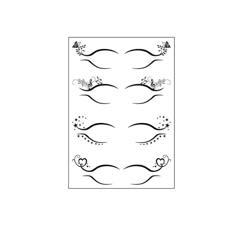 Sweat-Proof Eyelash Tattoo Sticker Long Lasting Waterproof Eye Shadow Tattoo Stickers Temporary Flower Eyelash Make-Up Sticker