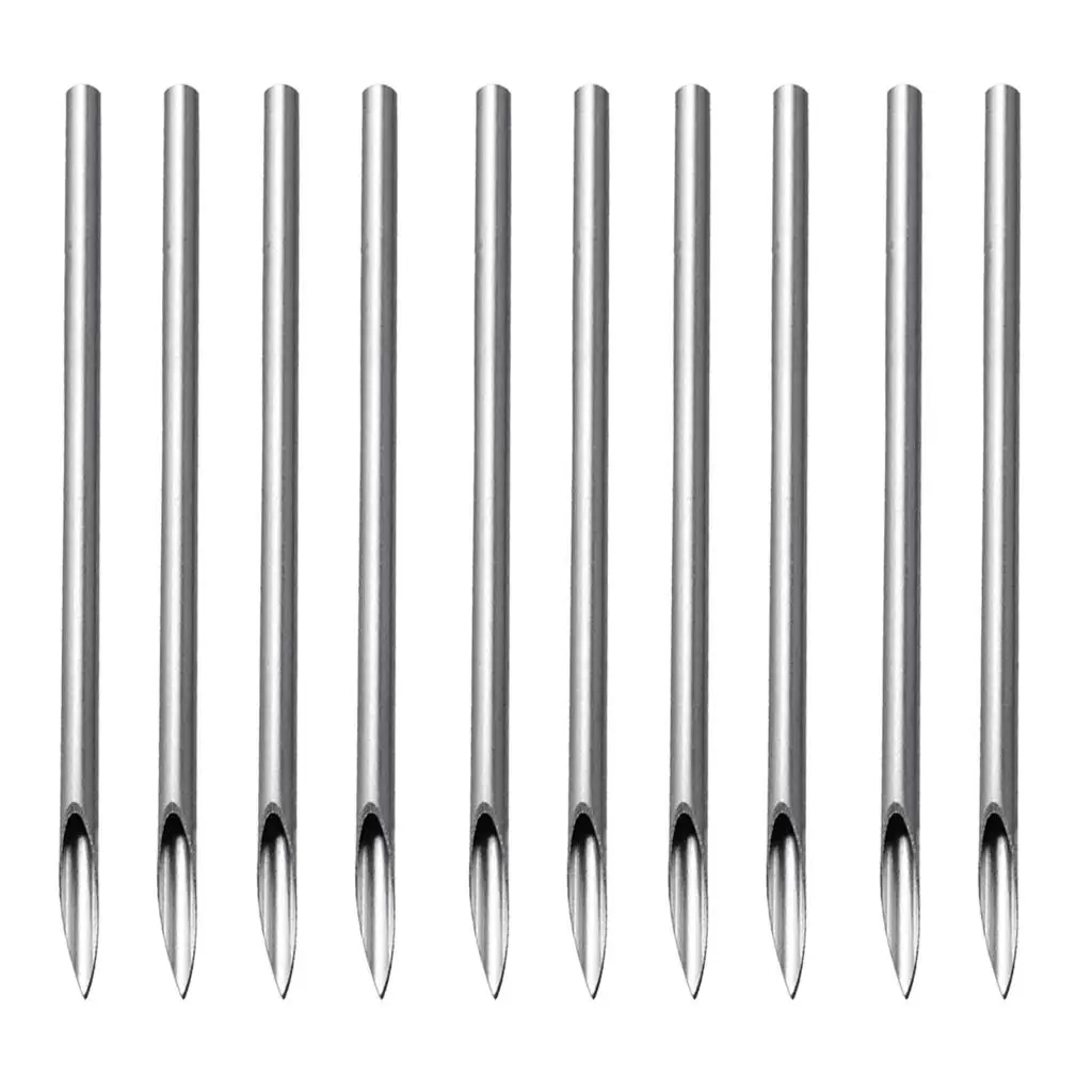 10 Pieces Stainless Steel Sterilized Piercing Needles for Navel Ear Lip 14g