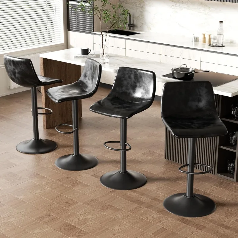 

Bar Stools Set of 4, PU Leather Adjustable Modern Swivel Bar Stool, Counter Height Bar Chairs