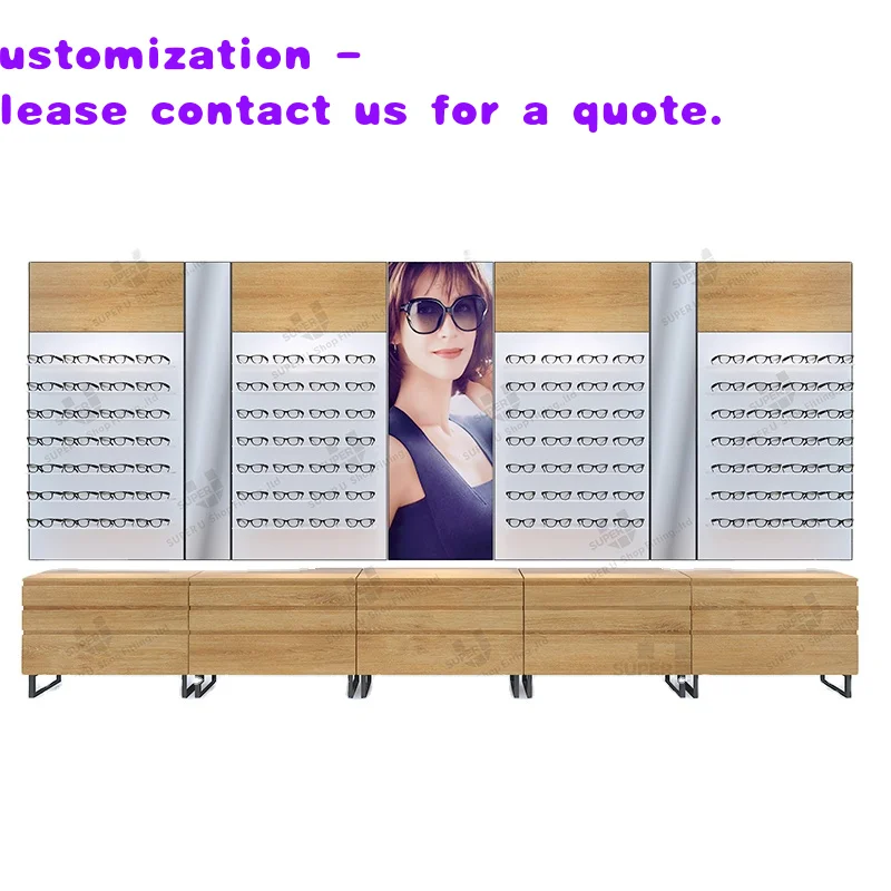 custom.Professional Design Customized Wall Mount Sunglasses Display Cabinet Eyewear Shop Interior Decoration