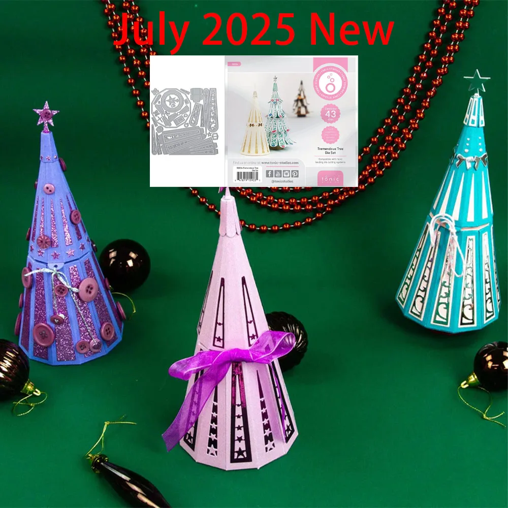 

2025 New Dies Tonic Christmas Tremendous Tree Die Set Gift Box Die 2025 New Metal Cutting Dies DIY Scrapbooking Card Handmade