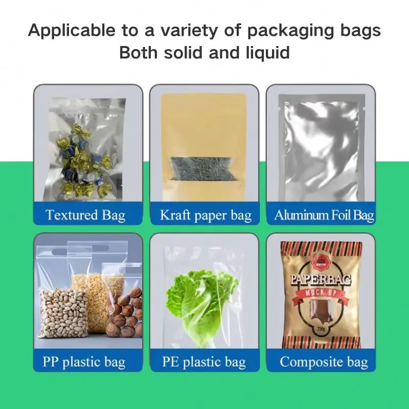 Commercial Continuous Bag Heat Sealing Machine for Plastic Pouches with Conveyor Belt and Temperature Control