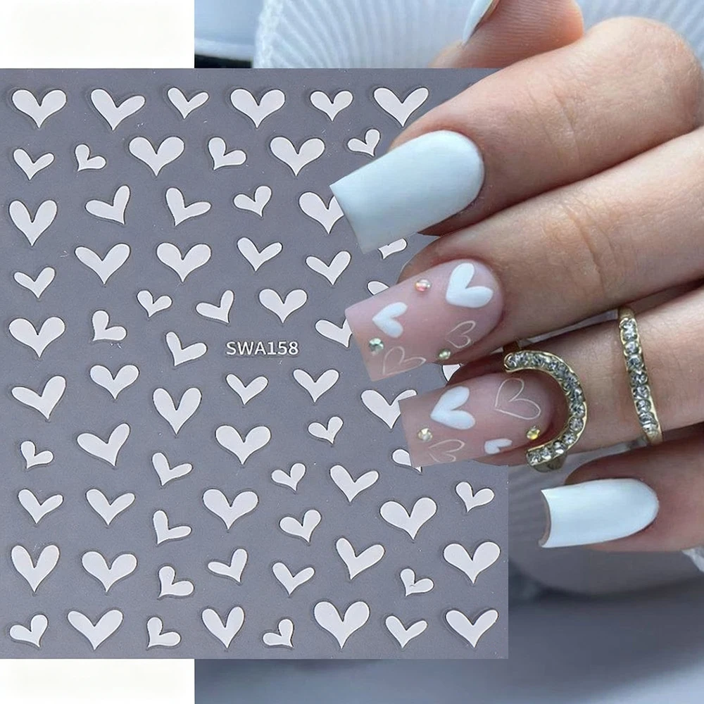 3-Colors الحب القلب مسمار الفن ملصق ثلاثية الأبعاد رومانسية عيد الحب الحب مسمار الشارات ذاتية اللصق الحلو قلوب مانيكير لوازم # %