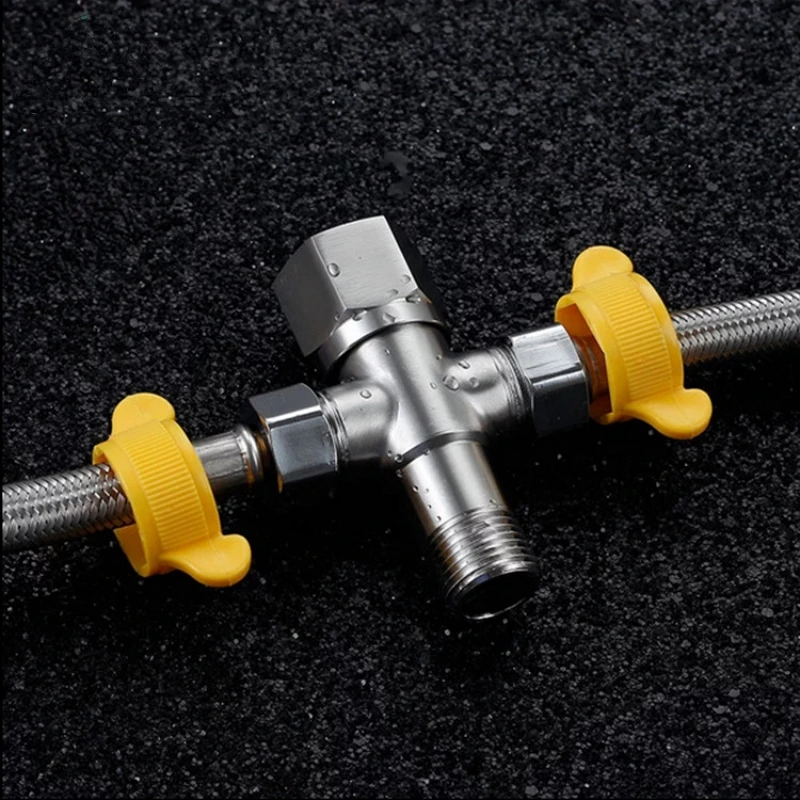 الفولاذ المقاوم للصدأ صمام زاوية G1/2 الباردة الساخنة صمام إيقاف الماء الحمام كلبشة صمام موصل ل بالوعة المرحاض حوض سخان المياه