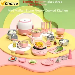 2024 Hot Newest 2024 Girl Baby Can Cook Funny Mini Kitchen Wholesale Real Cooked Family Toy Set Birthday Gift Girl Toys