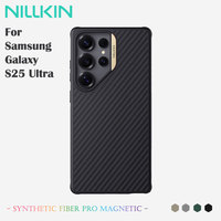 NILLKIN Magnetic Case For Samsung Galaxy S25 Ultra, Artistic Aluminum Accents, Military Shockproof + Curved Screen Protection