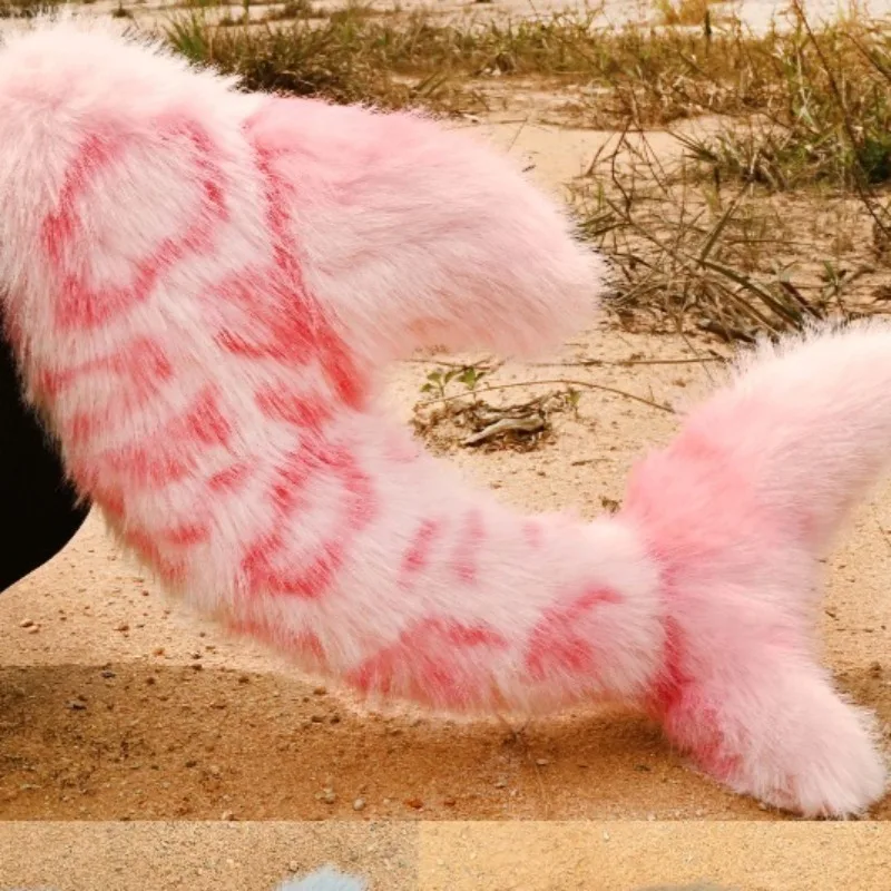 Handwork Furry Shark Tails Fish Fursuit Cosplay Prop Performance Faux Fur Tail Anime Lolita Party Accessories Halloween Roleplay view 6