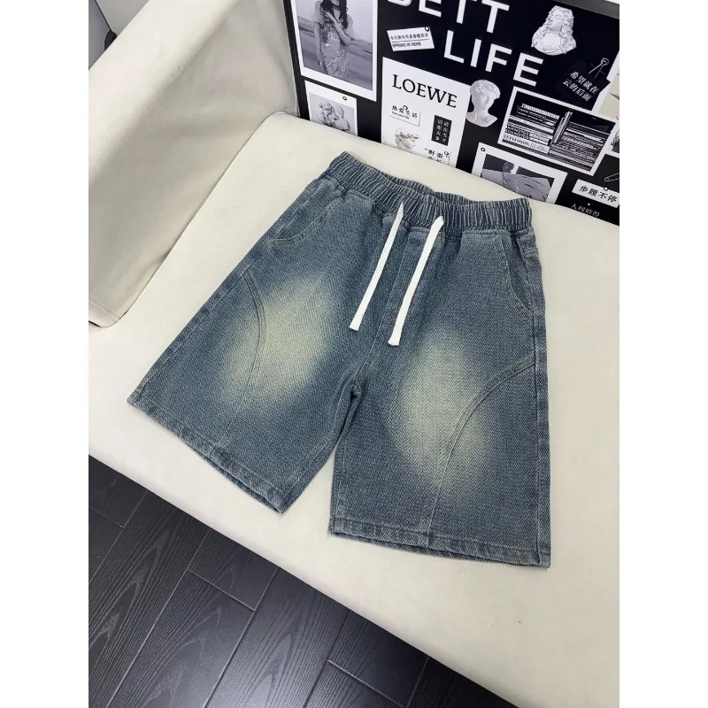 Men Summer New Thin Washed Denim Shorts Loose Plus Size Casual Five Inch Relaxed Fit Outdoor Daily Short Pants